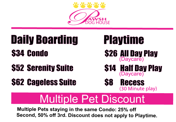 PAWSH Boarding Rates